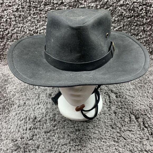 Outback Trading Company Hat Adult Small  Kodiak Black Oilskin Cowboy Mens - Picture 4 of 10